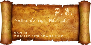 Podhorányi Máté névjegykártya